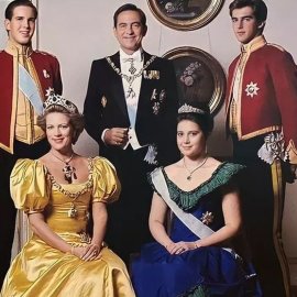 Vintage pic 1990: Νεώτατοι ο Βασιλιάς Κωνσταντίνος & η Άννα - Μαρία με τους πρίγκιπες Παύλο, Νικόλαο, Αλεξία - Έτοιμοι για τη δεξίωση της Μαργκρέτε